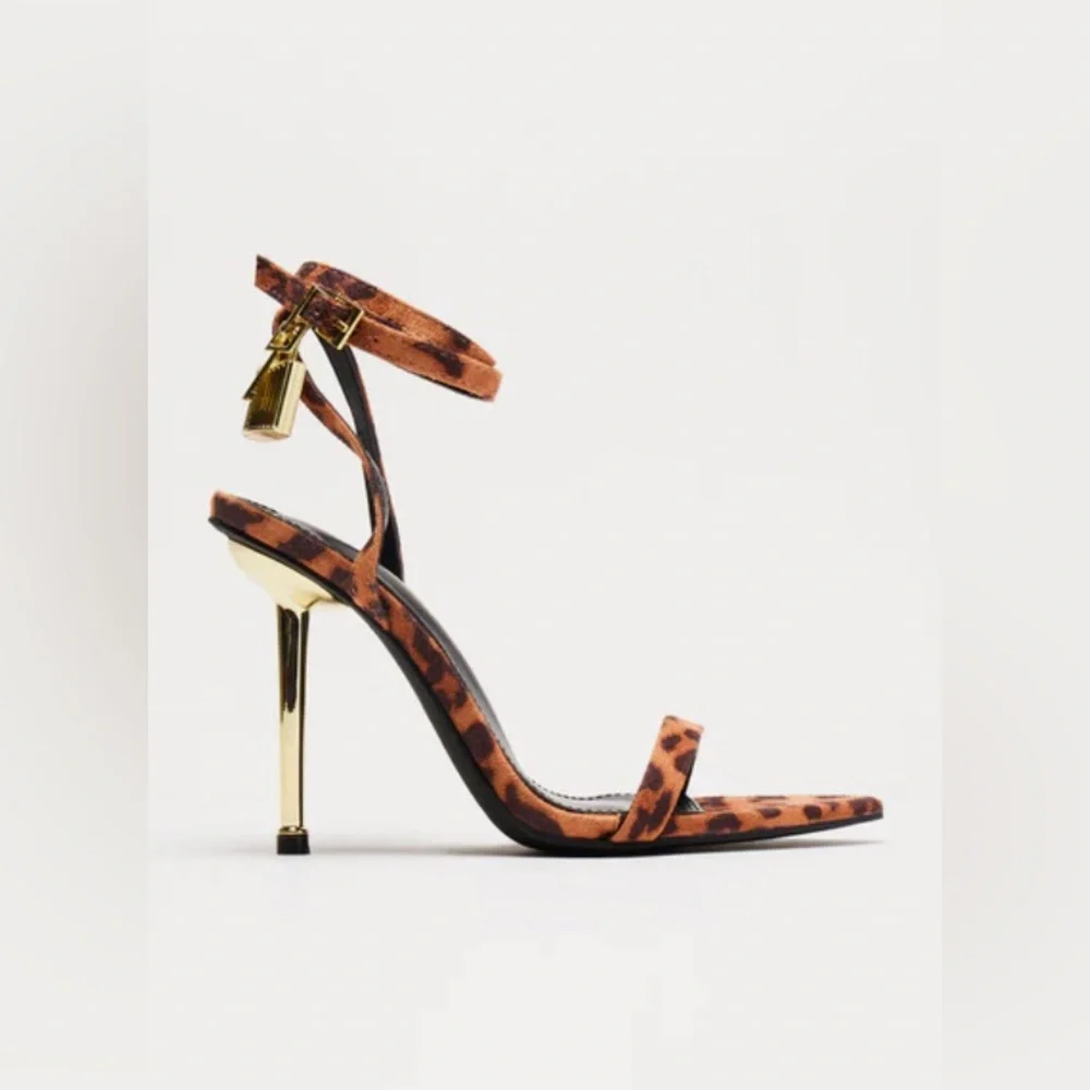 Locked In Your Love Fashionova Leopard Print Ankle-Strap Stiletto Sandals